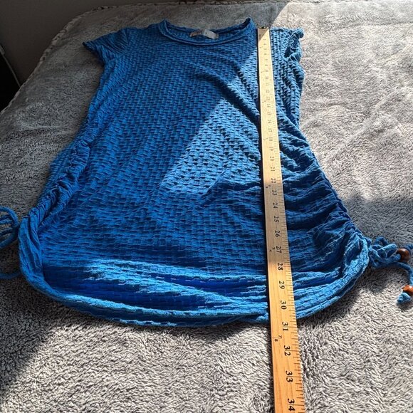 FP Beach Womens Tunic Medium Blue Swim Cover Up Beach Rusch Boho Coastal 18348 - Picture 5 of 8